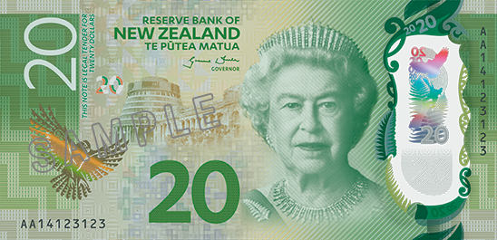 New Zealand Introduces New Currencies Currency Exchange International   New Zealand 20 Dollar Currency Front  