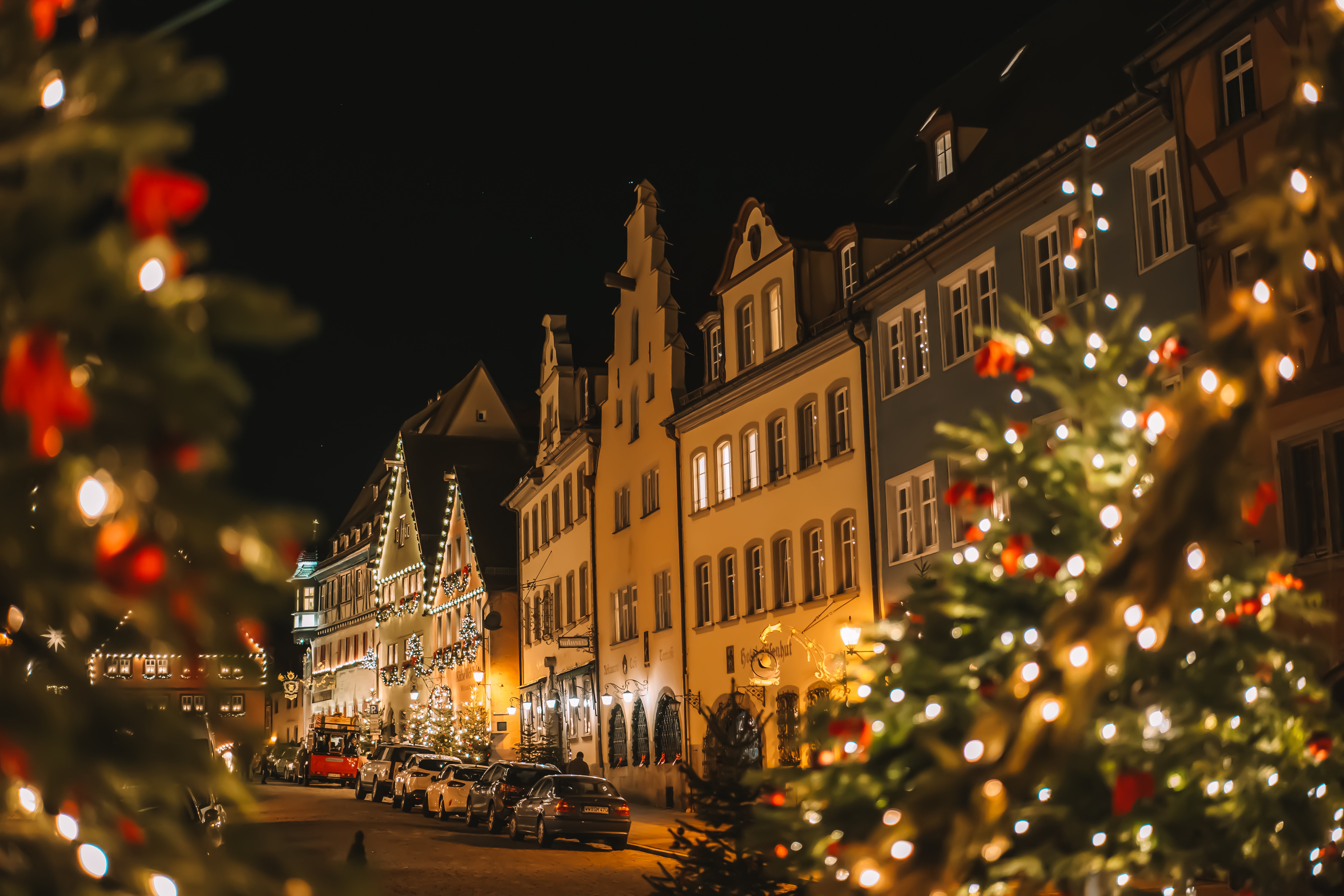 Rothenburg ob der Tauber.Christmas town background